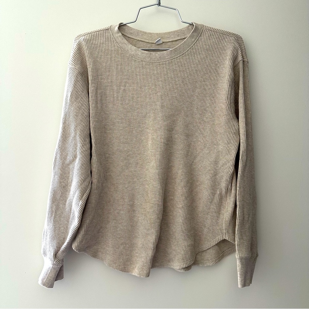 Uniqlo Oatmeal Waffle Knit Long Sleeve